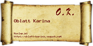Oblatt Karina névjegykártya